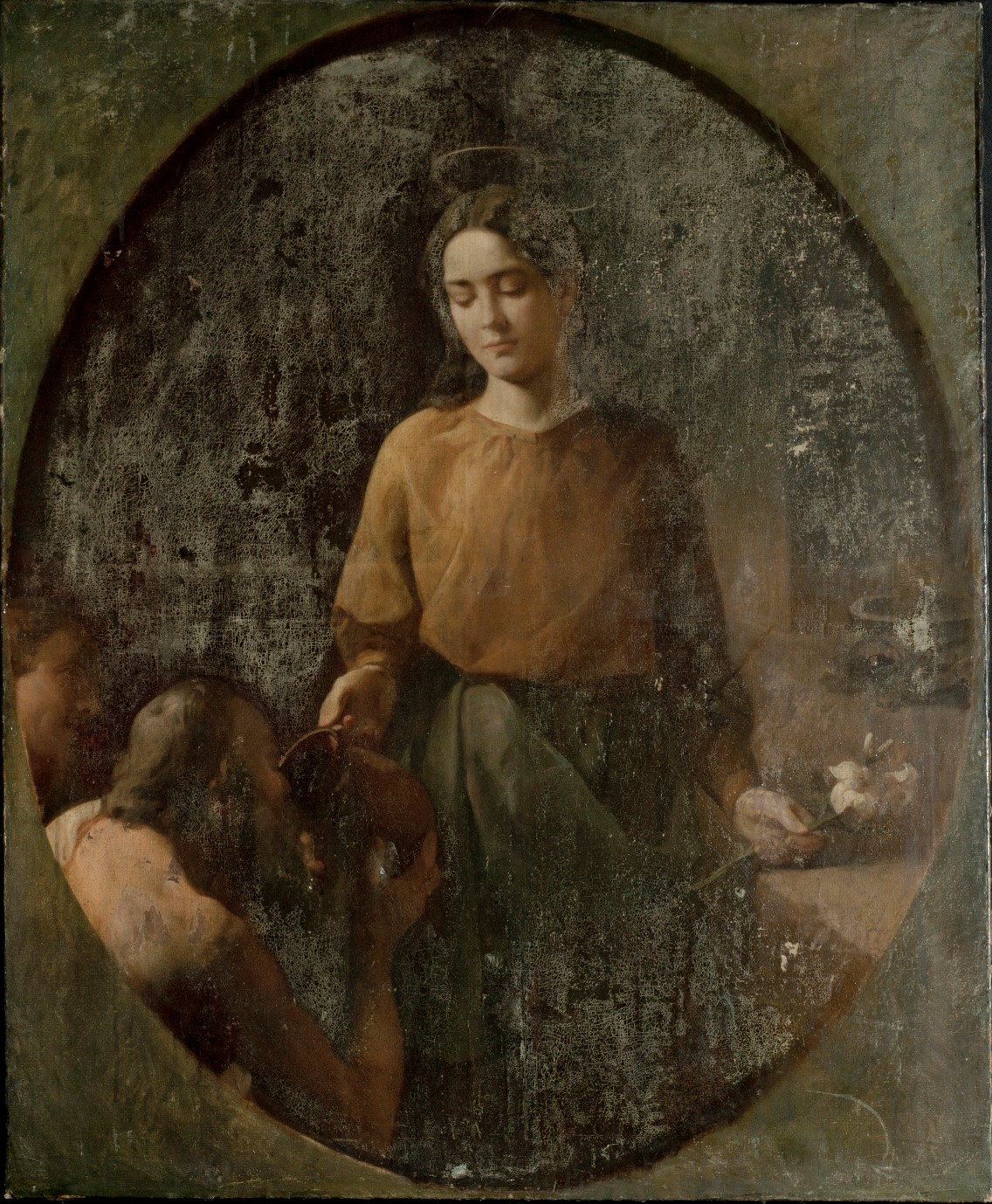 Święta Zyta. Lico obrazu w świetle VIS. Stan przed konserwacją.