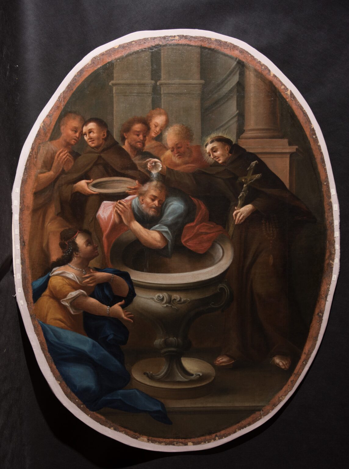 Chrzest mężczyzny. Lico obrazu w świetle rozproszonym. Stan po konserwacji.