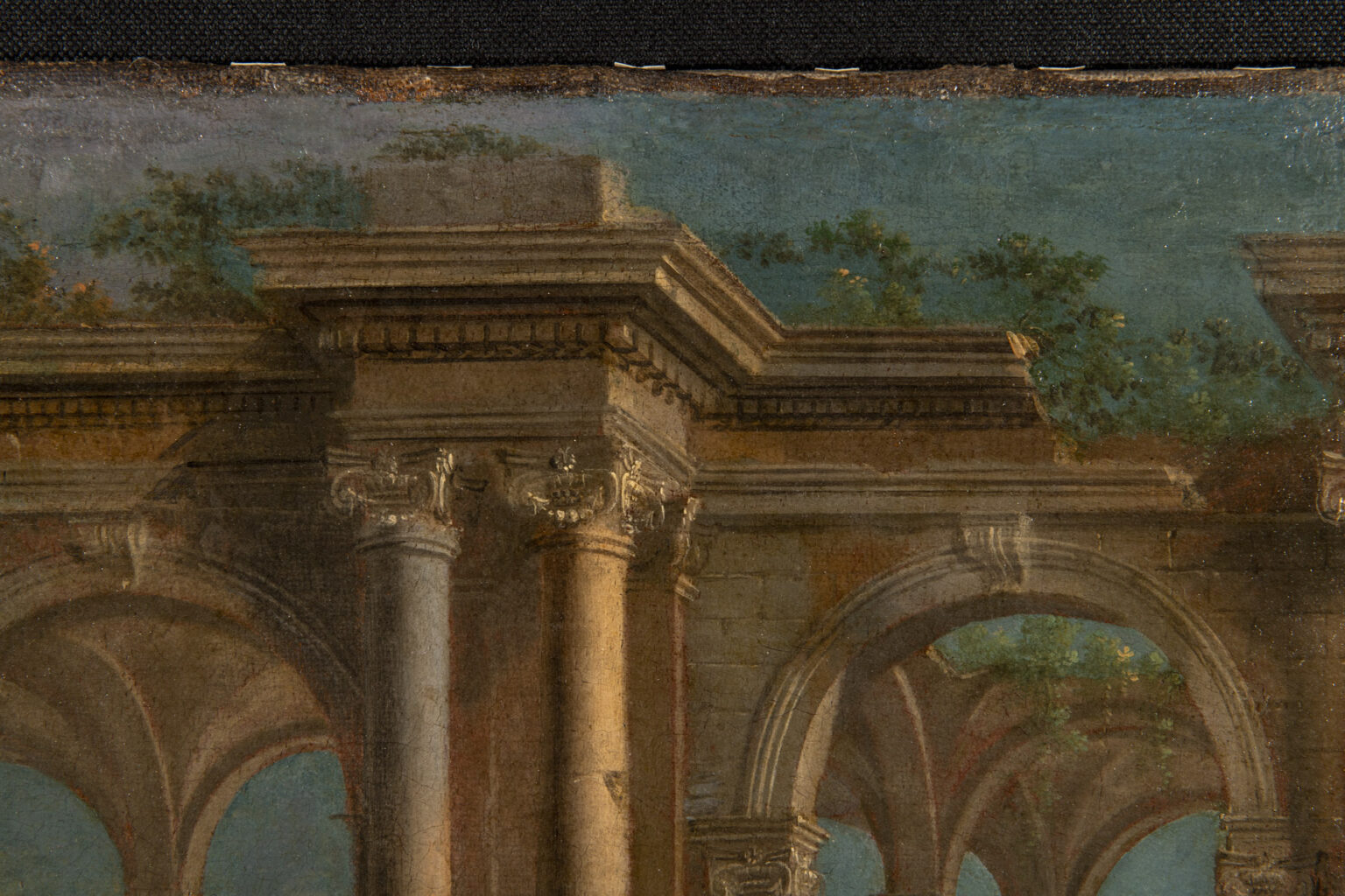 Scena rodzajowa na tle antycznych ruin. Po konserwacji.