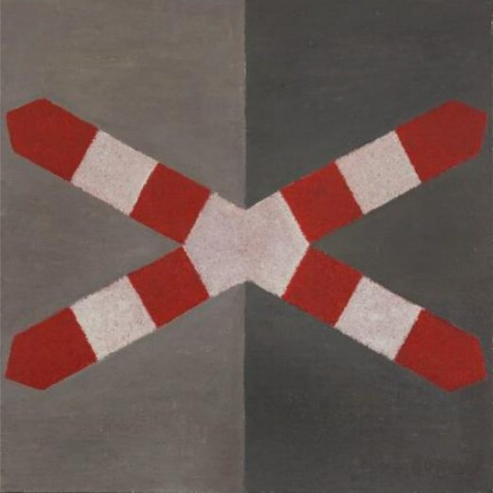 KRZYŻ ŚW. ANDRZEJA, 1996, olej, płótno, 81 x 81 cm