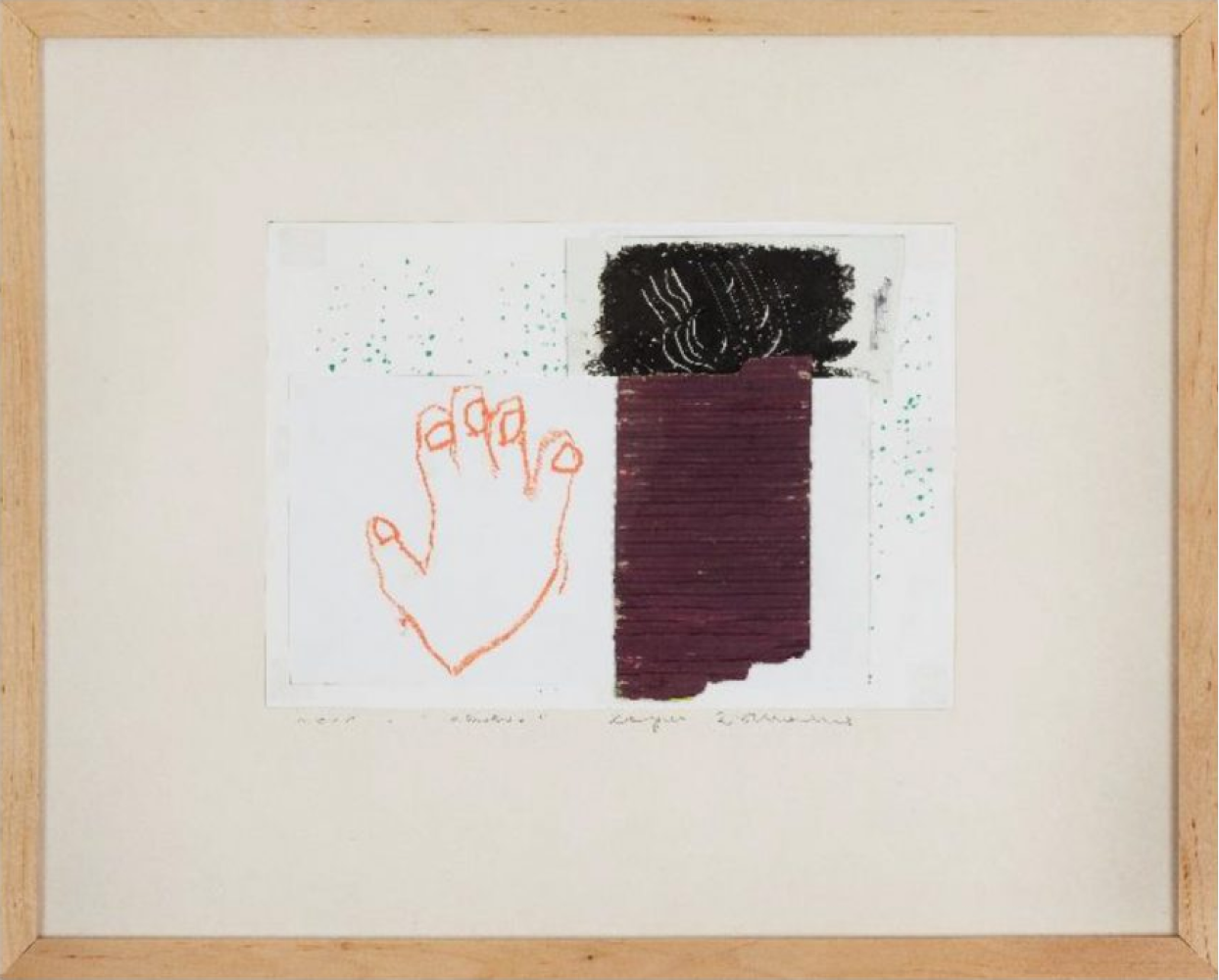 REWERS, 2011, collage, kredka, flamaster, gwasz, tekstura, papier, 56 x 70 cm