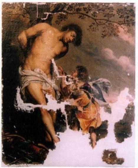 obraz połowa XVII w. przed konserwacją