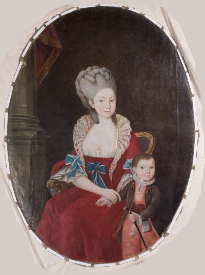Portret damy z dzieckiem.