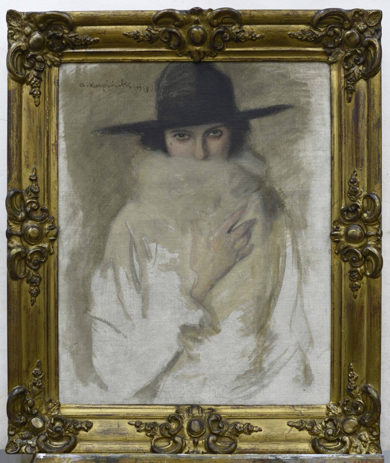 Alfons Karpiński pt. „Kobieta w czarnym kapeluszu”