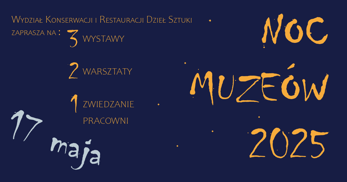 plakat wydarzenia, żółte litery na granatowym tle